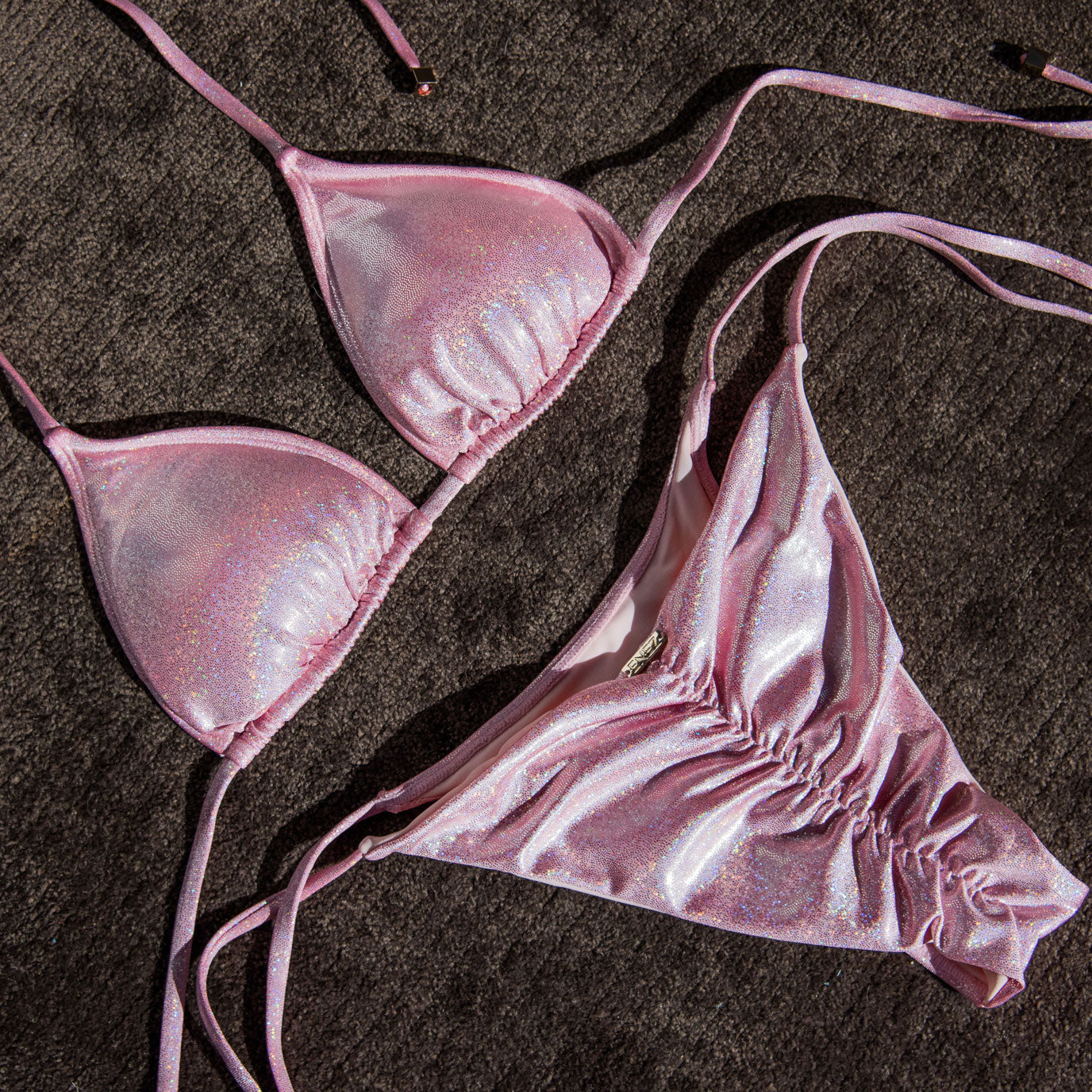 Nova Glitter Pink Top – Adjustable Triangle Bikini – ENEZ
